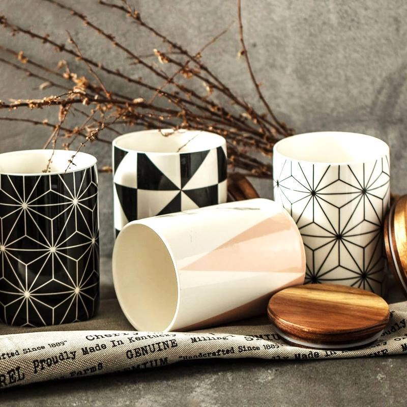 Nordic Marble Color Decorative Storage Trunk Set Food Cookie Sealed Storage Jar