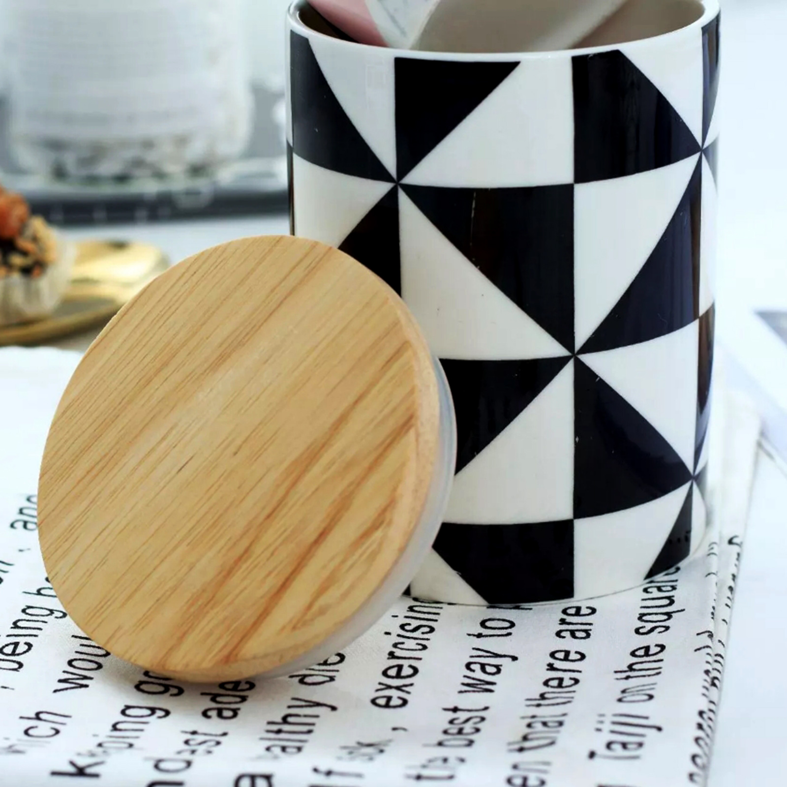 Nordic Marble Color Decorative Storage Trunk Set Food Cookie Sealed Storage Jar
