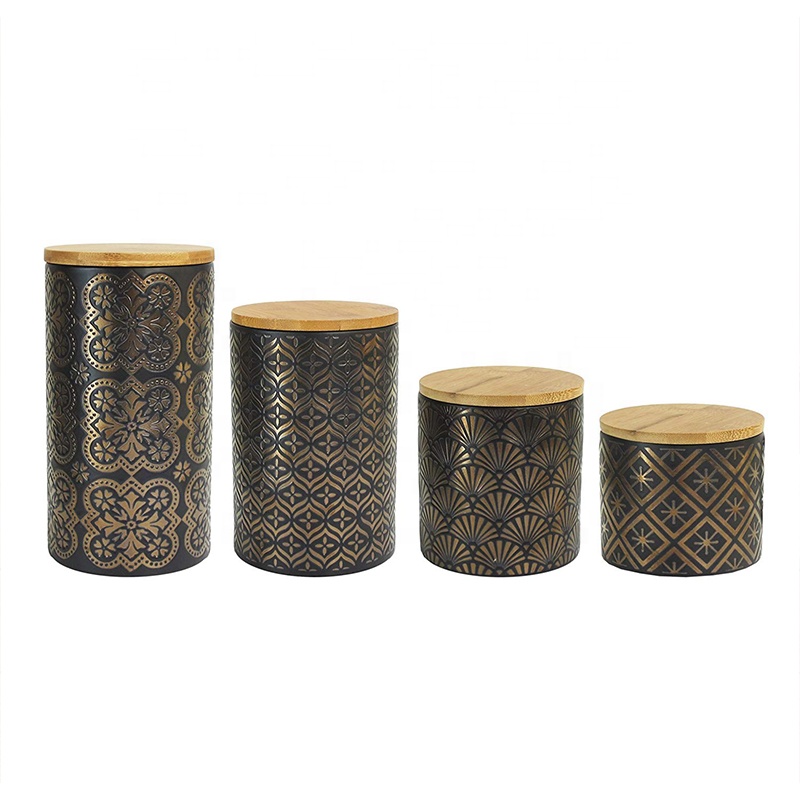 Nordic Minimalist Kitchen Sealed Ceramic Storage Jar Spices Tank Container With Wood Lid Salt Storage Bottle