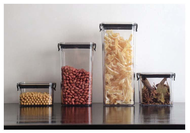 Nordic Style PET TPR Plastic Cereal Containers With Sealed Lids Large Capacity Food Storage Canisters For Dry Food Grains