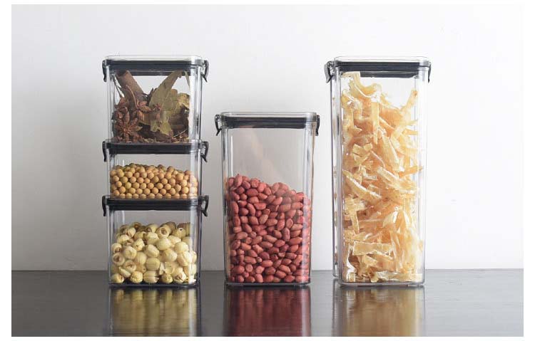 Nordic Style PET TPR Plastic Cereal Containers With Sealed Lids Large Capacity Food Storage Canisters For Dry Food Grains