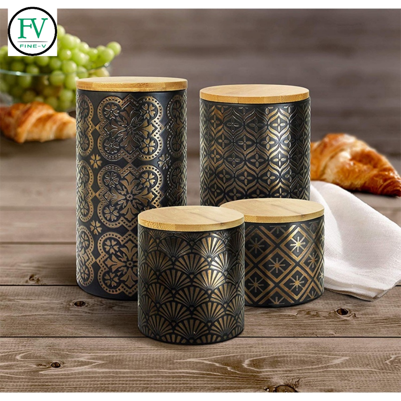 Nordic minimalist kitchen sealed ceramic storage tank