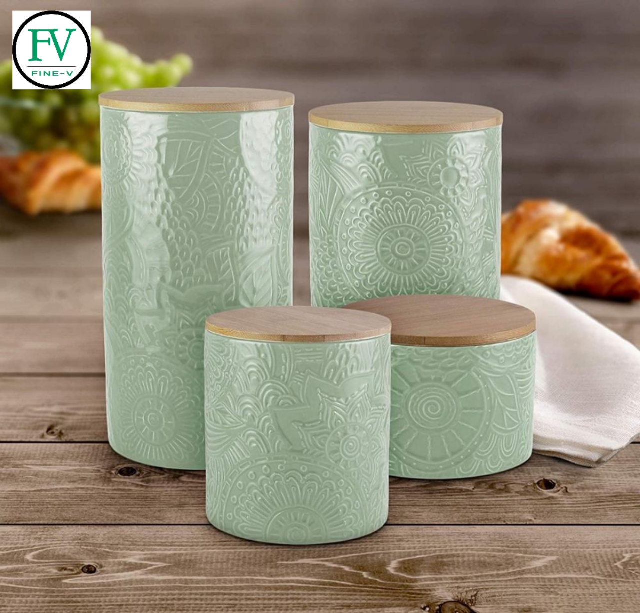 Nordic minimalist kitchen sealed ceramic storage tank