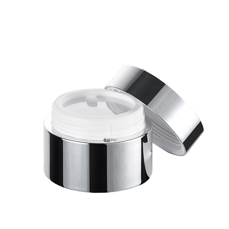 Nordic style 50g plastic Specular bright sliver round Cream Jar