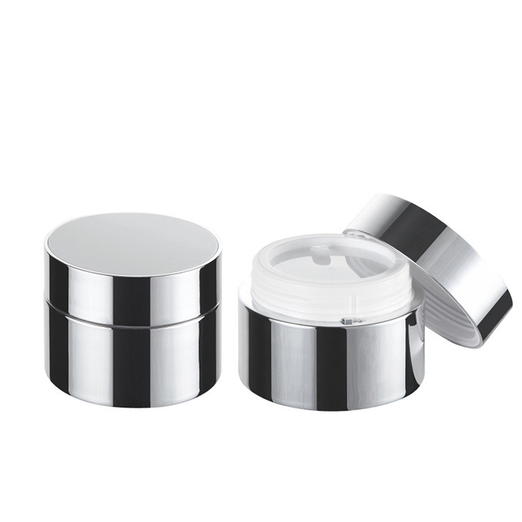 Nordic style 50g plastic Specular bright sliver round Cream Jar