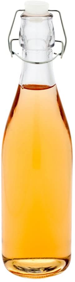 Nostalgic Swing Top Glass Bottle, 16.9-Ounce, Clear Wine Bottle