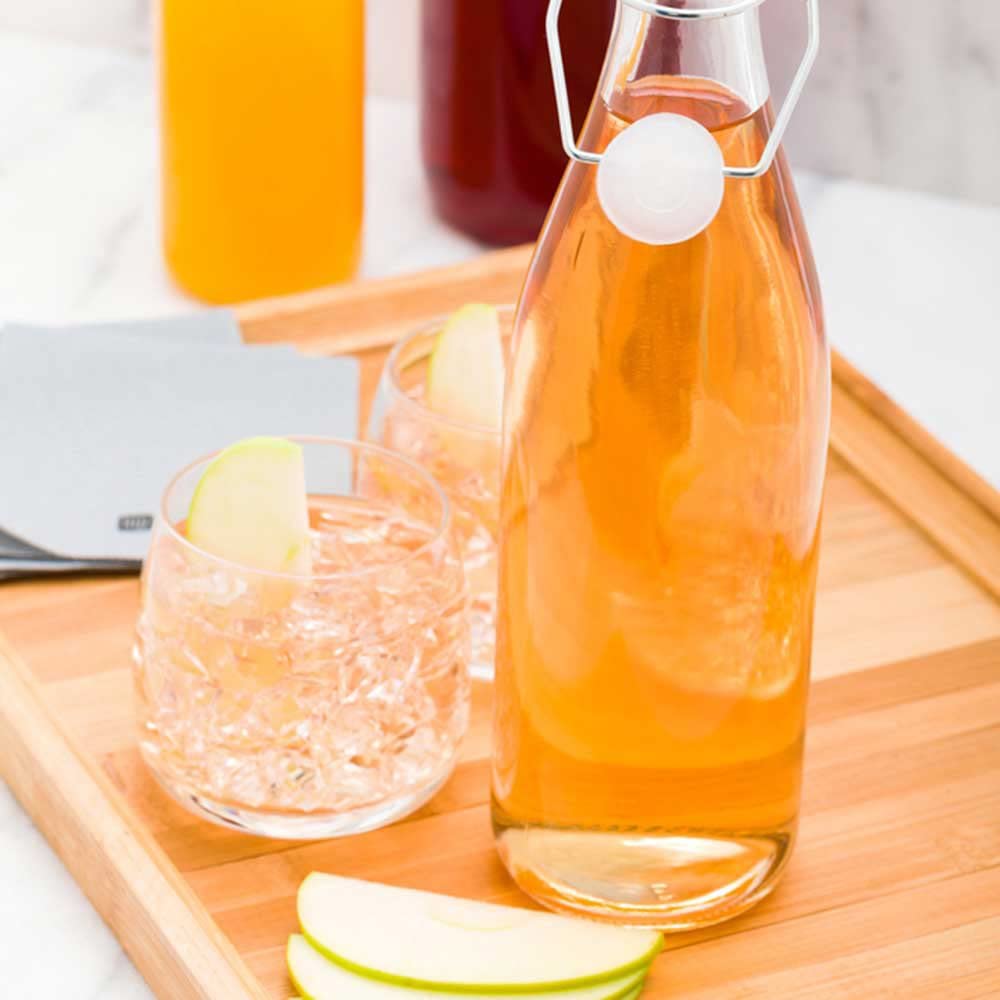 Nostalgic Swing Top Glass Bottle, 16.9-Ounce, Clear Wine Bottle