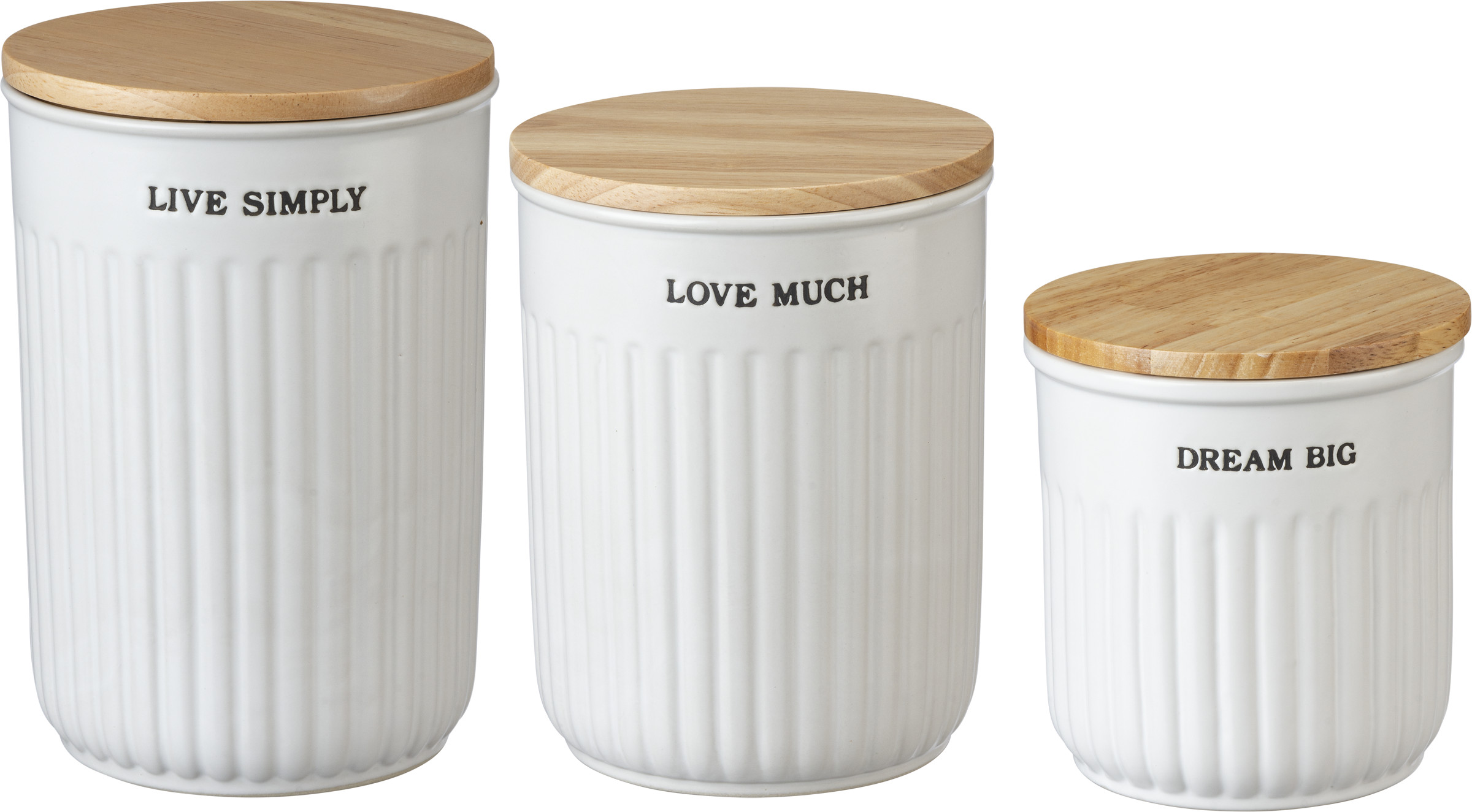Novelty Cookie Nut Sugar Tea Coffee Life Jar Multifunction Ceramic Canister Set With Wooden Lids