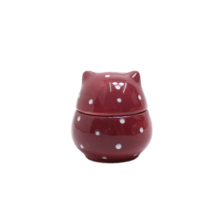 Novelty small owl shaped ceramic storage jars