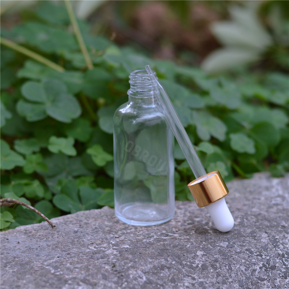 OBROU High Quality Essential Oil Clear Frosted Amber Glass Bottle With Dropper Sets Wholesale