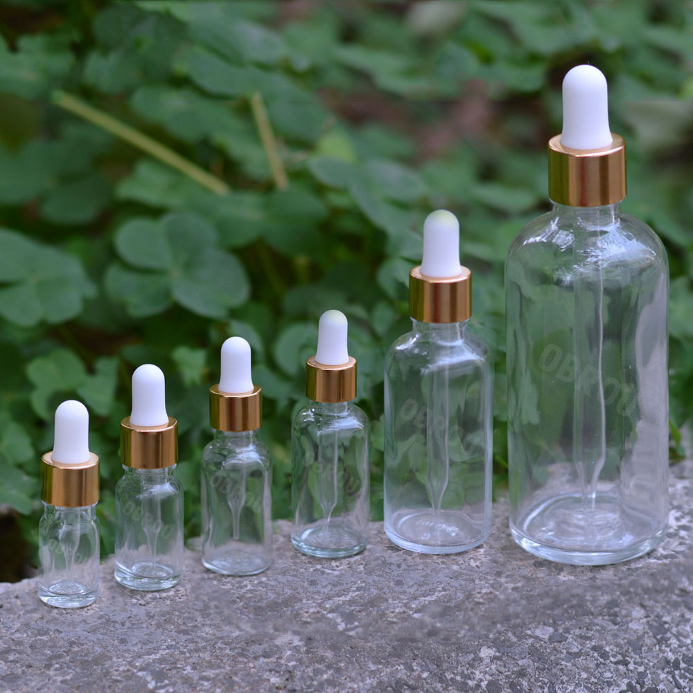 OBROU High Quality Essential Oil Clear Frosted Amber Glass Bottle With Dropper Sets Wholesale