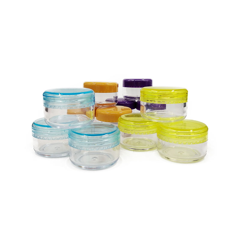 ODM&OEM 5ml bottle clear empty sample plastic small containers ps 5g cream jar for cosmetic