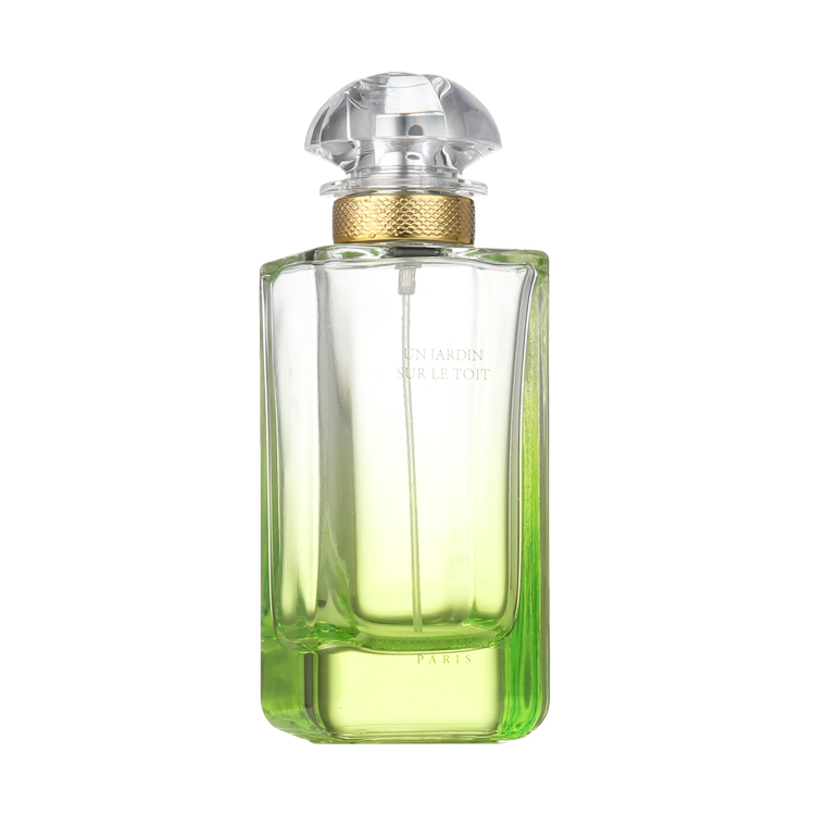 ODM OEM Empty Light Green/Dark Green/Blue/Purple 110ml Square Perfume Glass Bottle