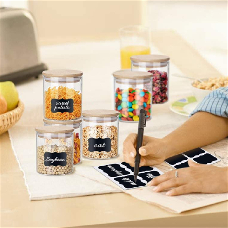 OEM 100Ml 500Ml 950Ml 2200Ml High Borosilicate Kitchen Glass Storage Jars With Bamboo Lid