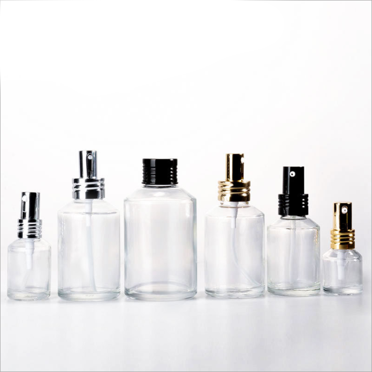 OEM 100ml 120ml 200ml Painted Slant Oblique Shoulder Glass Spray PUMP Bottle Perfume With Aluminum Mist Sprayer