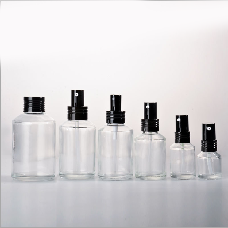 OEM 100ml 120ml 200ml Painted Slant Oblique Shoulder Glass Spray PUMP Bottle Perfume With Aluminum Mist Sprayer