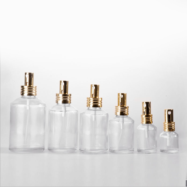 OEM 100ml 120ml 200ml Painted Slant Oblique Shoulder Glass Spray PUMP Bottle Perfume With Aluminum Mist Sprayer
