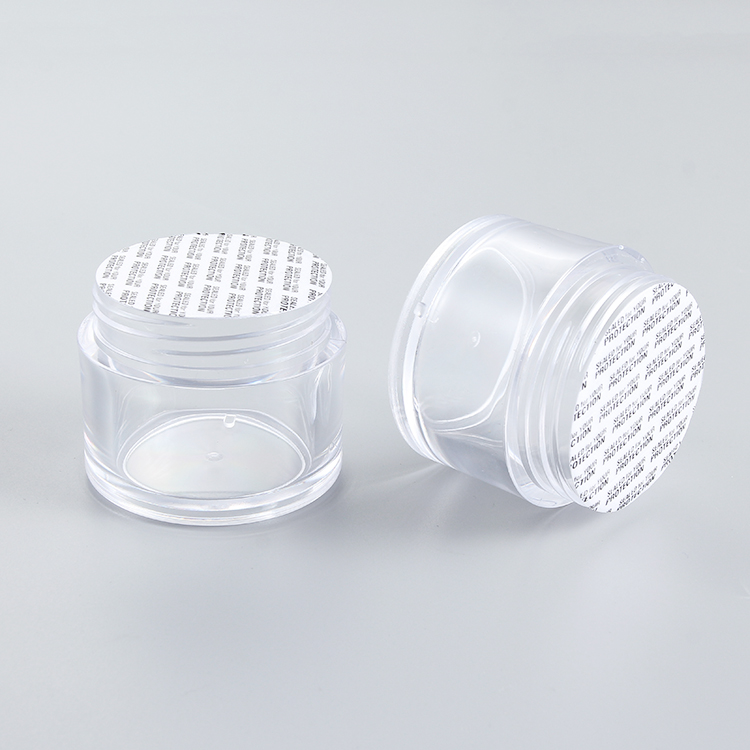 OEM 1oz 2oz 4oz 16oz PS clear Luxury Empty Cosmetic Containers Cosmetic Packaging Plastic Cream Jar with gold screw top lid