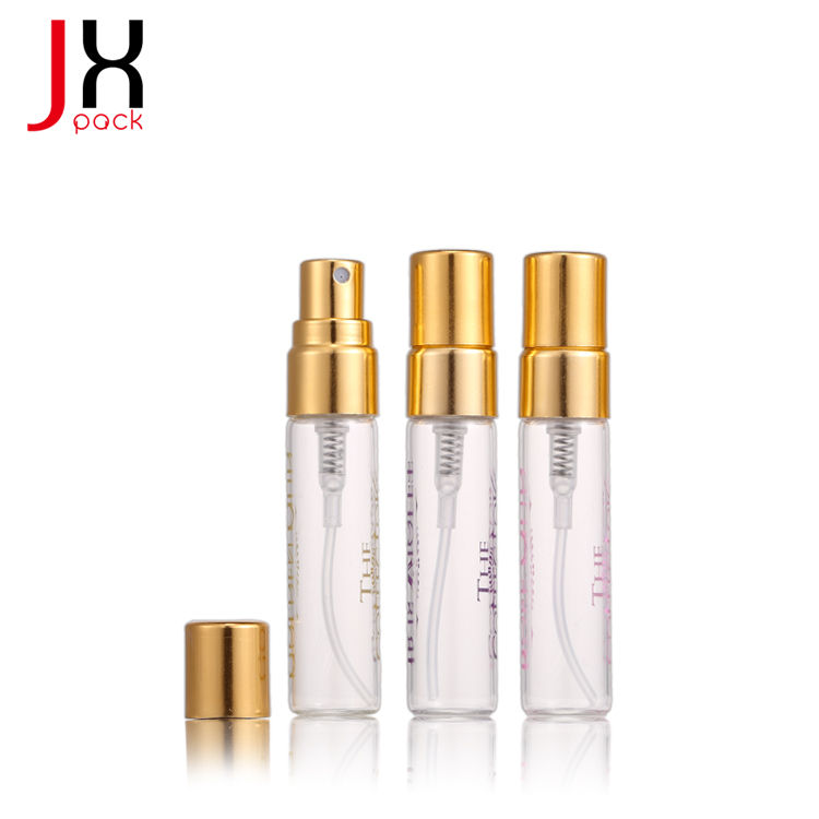 OEM 2ml 3ml 4ml 5ml 8ml 10ml 15ml perfume glass tester vial spray bottle with aluminum gold cap