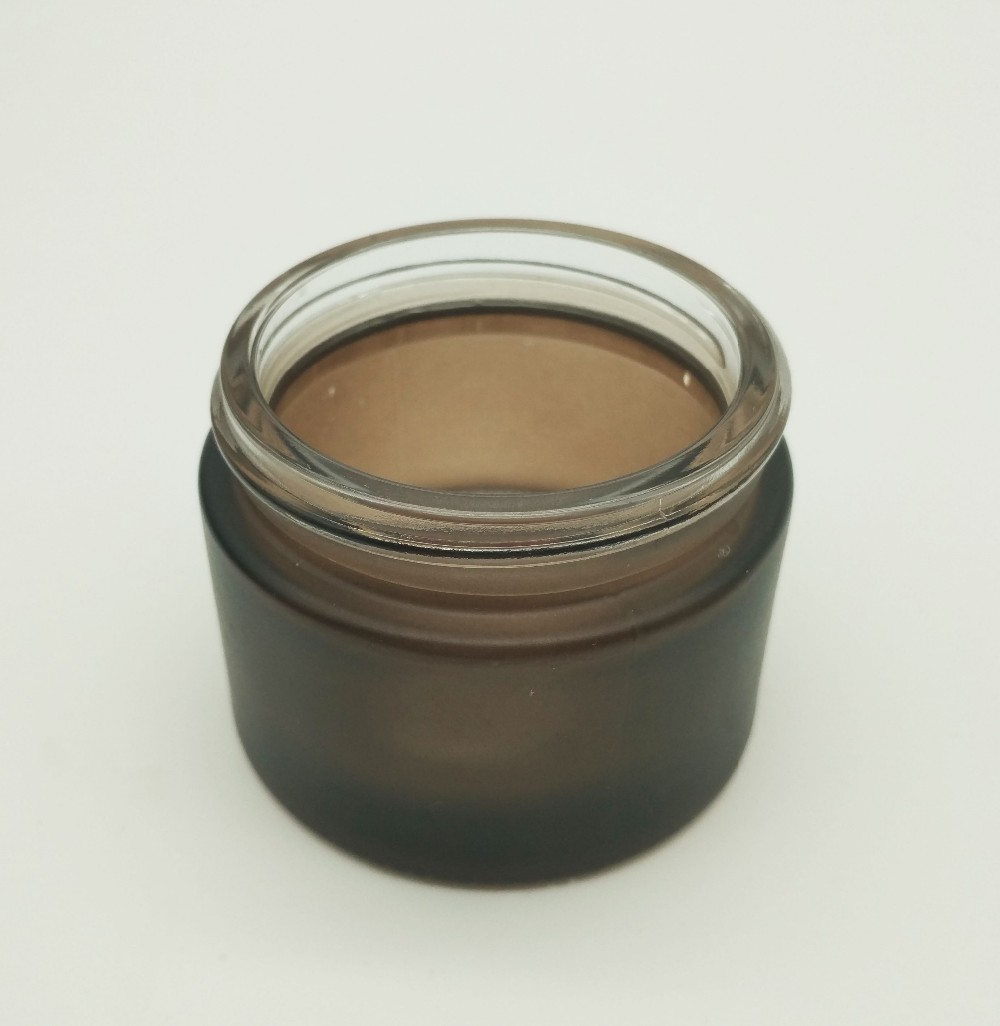 OEM 2oz 4oz Clear Cosmetic Glass Container for Body Scrubs Body Butters with Black Screw Lid Glass Jar with screw lid