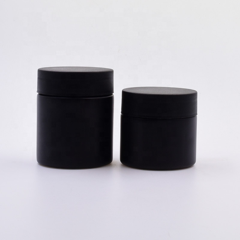 OEM 4 OZ 120 ML black round vitamin capsule  cosmetic packing child resistant preservation glass jar  with screw lid