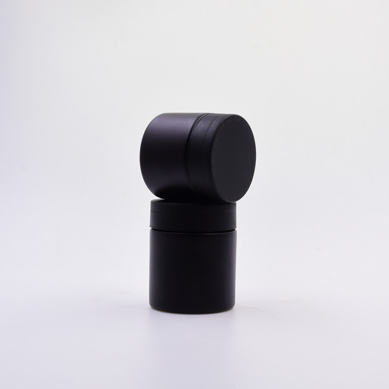 OEM 4 OZ 120 ML black round vitamin capsule cosmetic packing child resistant preservation glass jar with screw lid