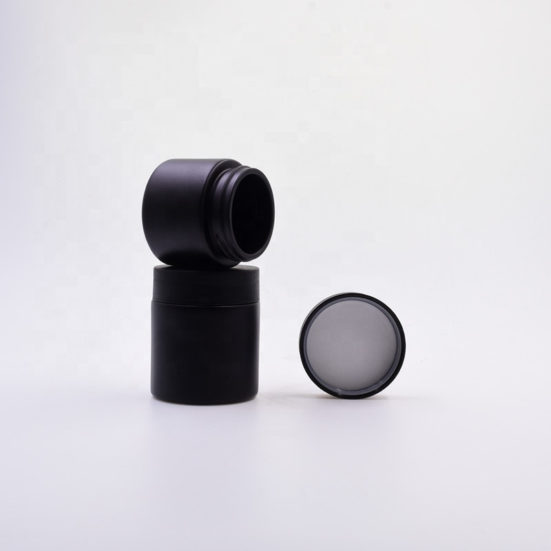 OEM 4 OZ 120 ML black round vitamin capsule cosmetic packing child resistant preservation glass jar with screw lid