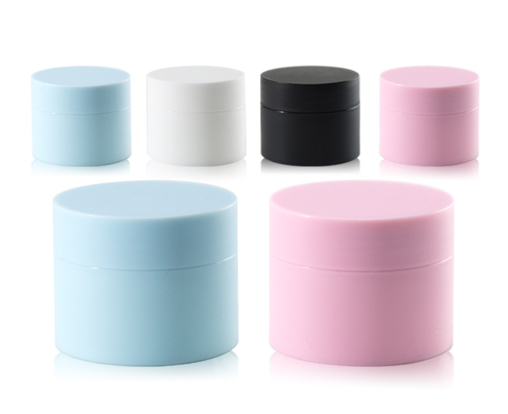 OEM 5 15 20 30 50g Facial Cream Mask Plastic Jar Black Blue Pink White Sugar Scrub Container Body Face Lip Scrub Containers