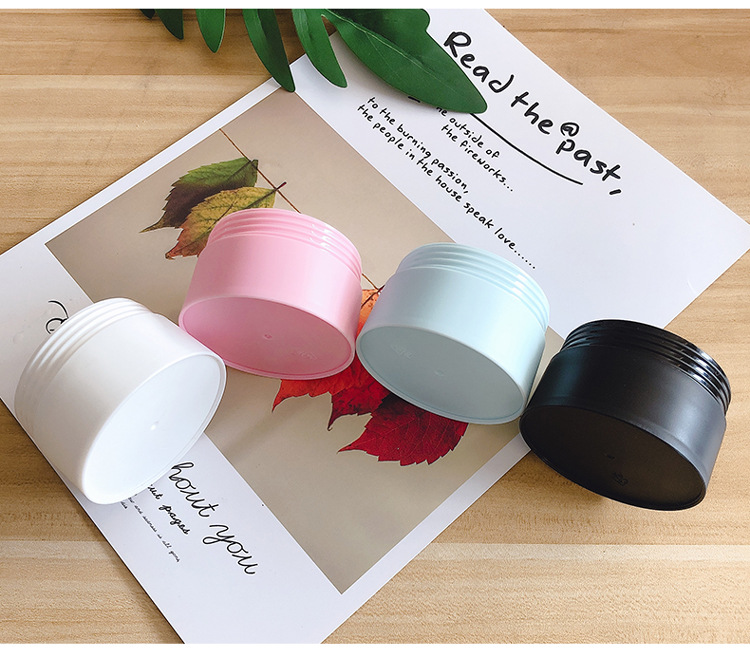 OEM 5 15 20 30 50g Facial Cream Mask Plastic Jar Black Blue Pink White Sugar Scrub Container Body Face Lip Scrub Containers