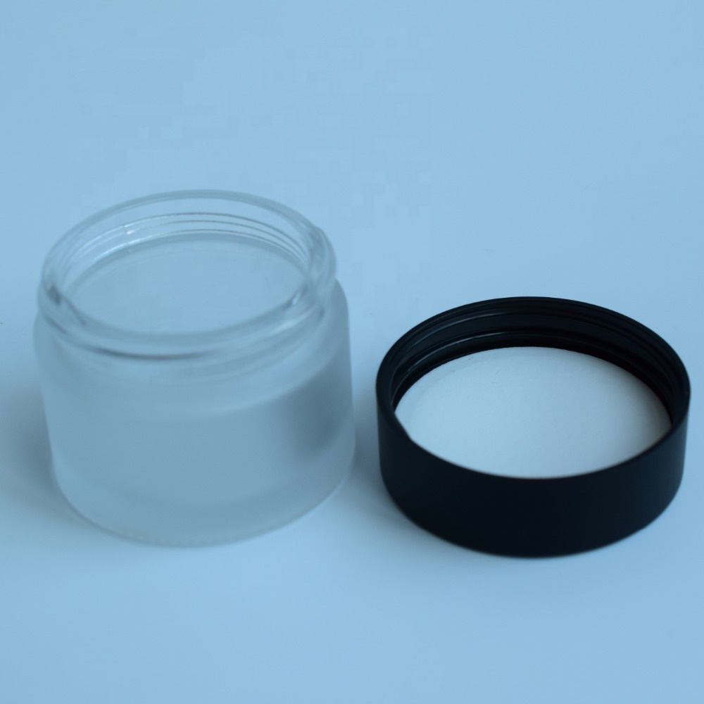 OEM 50g Clear Small Round Empty Frosted Amber Clear Cosmetic Cream Glass Jar Child Resistant Container