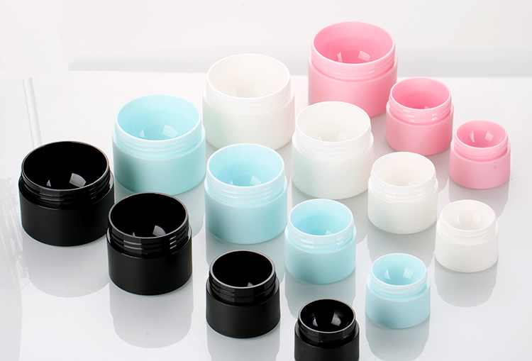 OEM 5g 15g 20g 30g 50g Facial Cream Plastic Jar Black Blue Pink White Sugar Scrub Container Body Face Lip Scrub Containers