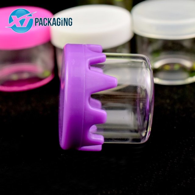 OEM 6ml glass jar silicone drippy lid 6ml wax mini no neck concentrate container jars