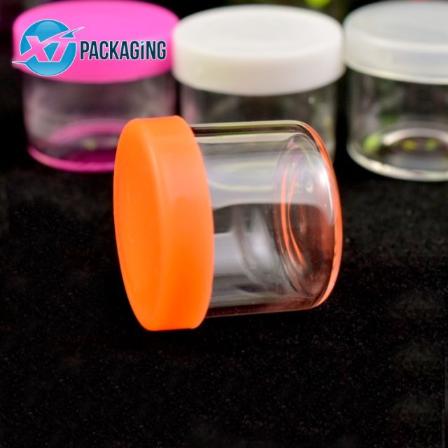 OEM 6ml glass jar silicone drippy lid 6ml wax mini no neck concentrate container jars