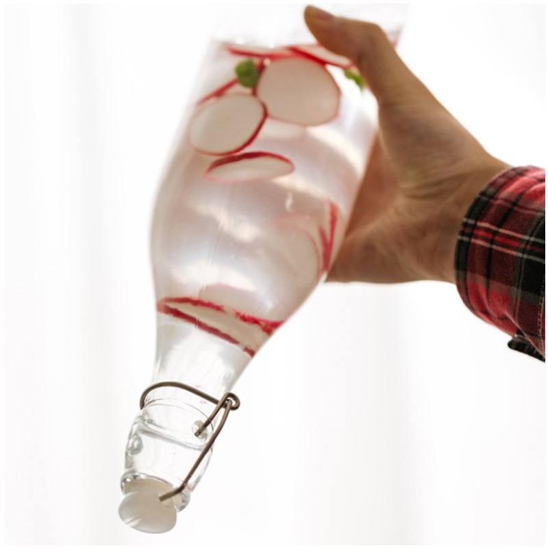 OEM Accepted Wholesale Price Airtight Clip Top Transparent Glass Container for Beverage