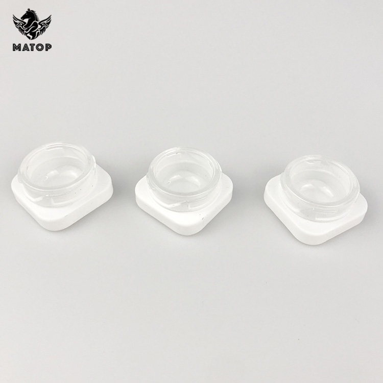 OEM Child Proof White Square 3ml 5ml 7ml 9ml Glass stash jar