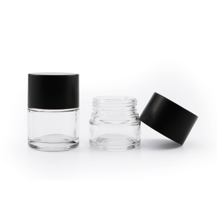 OEM Child  Resistant Food Grade Glass Jar Bottle Weed Concentrate Container with Childproof Wooden Bamboo