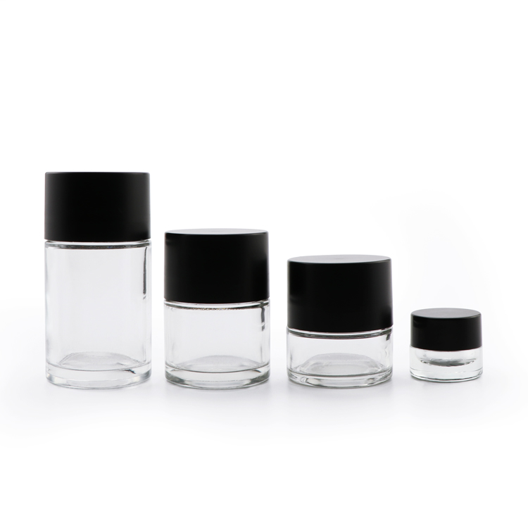 OEM Child Resistant Food Grade Glass Jar Bottle Weed Concentrate Container with Childproof Wooden Bamboo