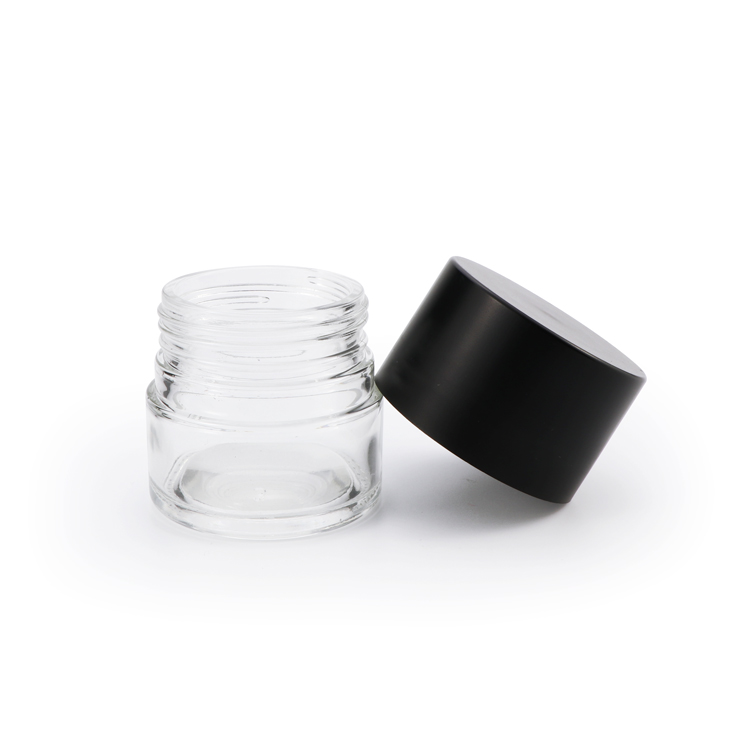 OEM Child Resistant Food Grade Glass Jar Bottle Weed Concentrate Container with Childproof Wooden Bamboo
