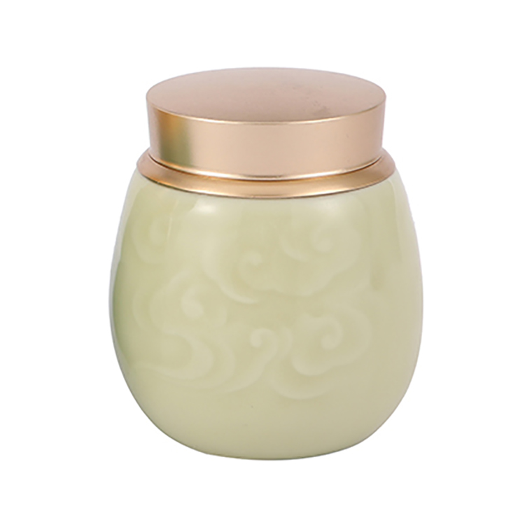 OEM Color propitious cloud Ceramic Decorative Storage Set Food Cookie Sealed Storage Jar