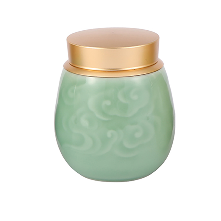 OEM Color propitious cloud Ceramic Decorative Storage Set Food Cookie Sealed Storage Jar