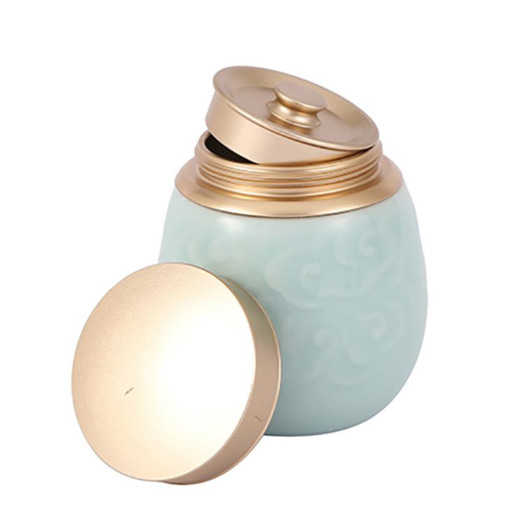 OEM Color propitious cloud Ceramic Decorative Storage Set Food Cookie Sealed Storage Jar