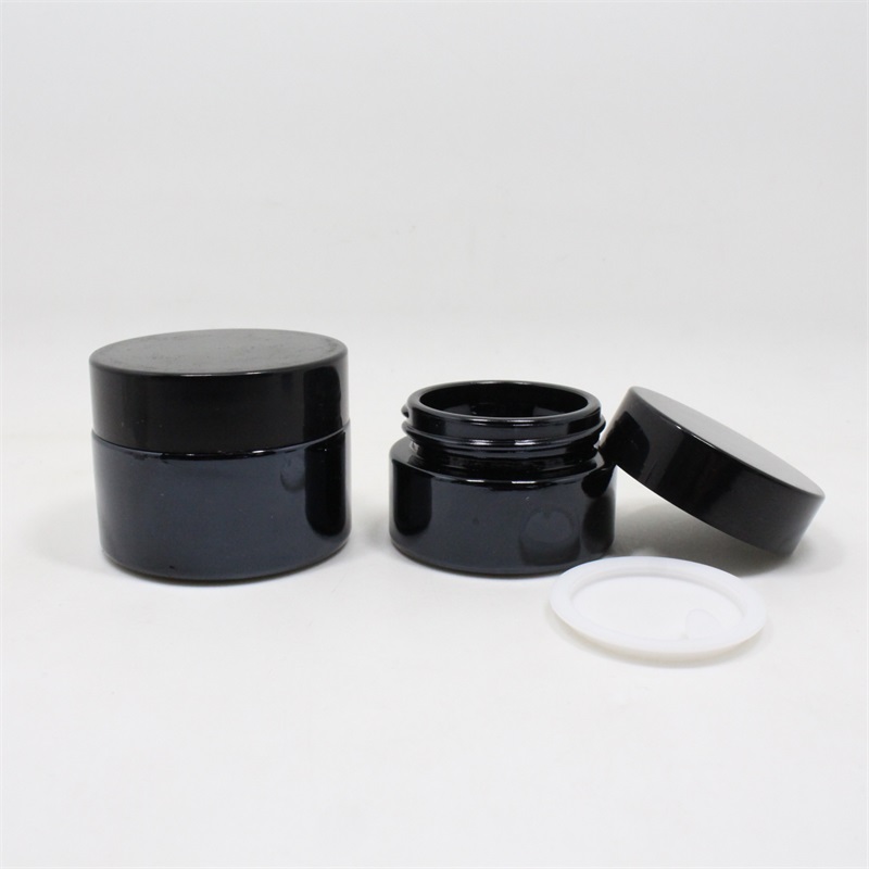 OEM Cosmetic 5g 10g 20g 30g 50g 100g cream jar black glass jar screw cap eye hand hair bottle skincare cosmetics jar