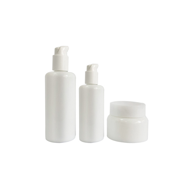 OEM Cosmetic Packaging High Quality Empty Ceramic Glass 30ml 50ml 100ml Face Serum White Lotion Bottle
