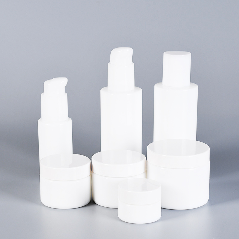 OEM Cosmetic Packaging High Quality Empty Ceramic Glass 30ml 50ml 100ml Face Serum White Lotion Bottle