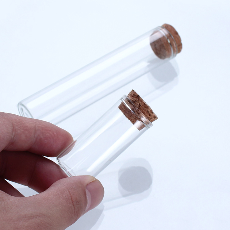 OEM Custom Logo 10ml glass Vial saffron pill bottle eyelash packaging container with cork lid