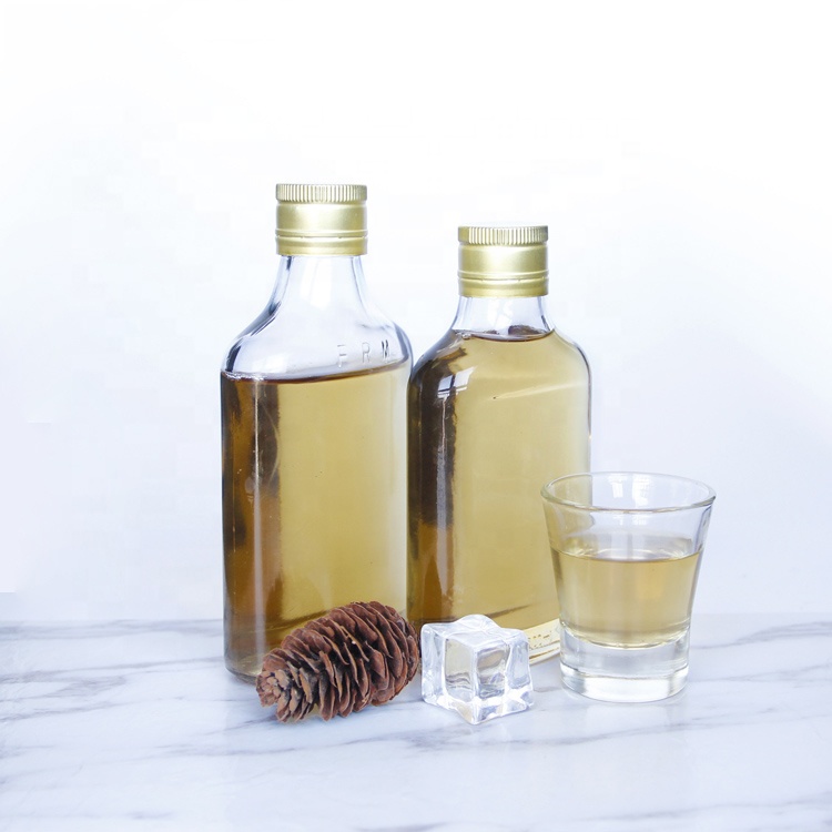 OEM Customized Flat Glass Wine Bottle 200ml For Cold Brew Coffee