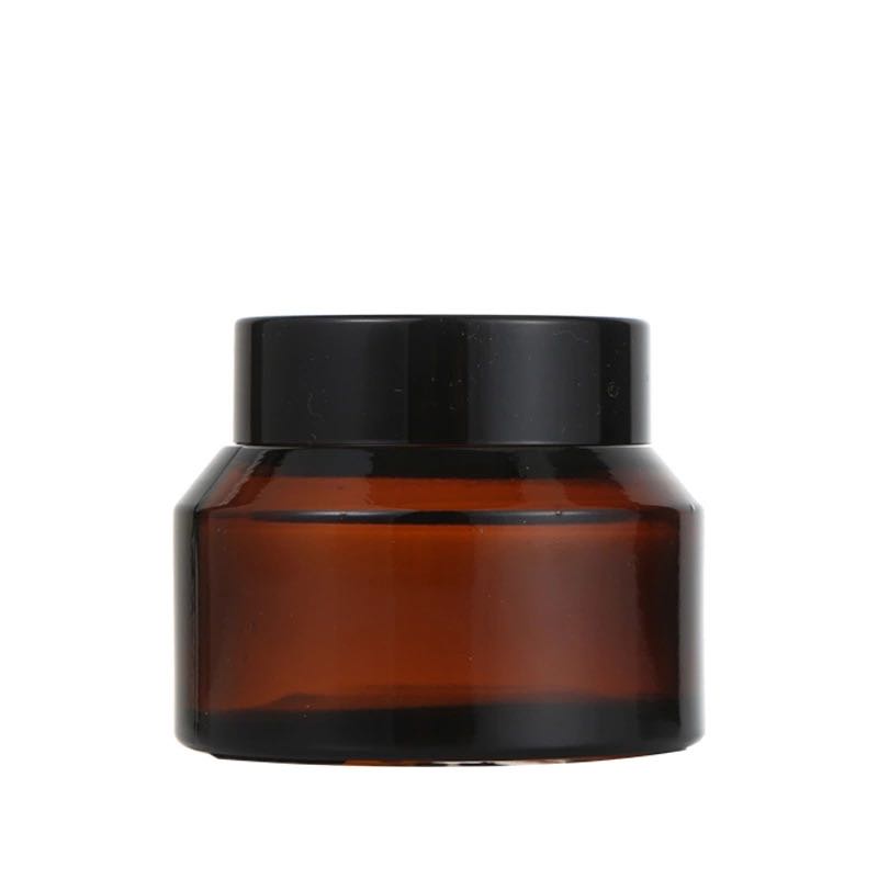 OEM Eco Friendly Hot Sale Empty Luxury Slant 15G 30G 50G Cosmetic Cream Glass Jars Containers With black/gold Cap For Face Cream