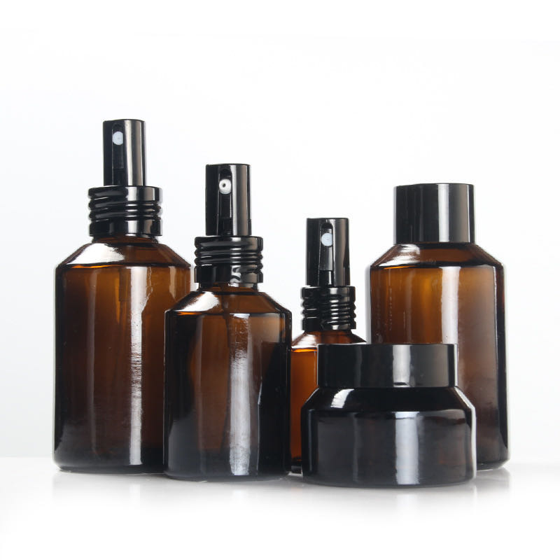 OEM Eco Friendly Hot Sale Empty Luxury Slant 15G 30G 50G Cosmetic Cream Glass Jars Containers With black/gold Cap For Face Cream