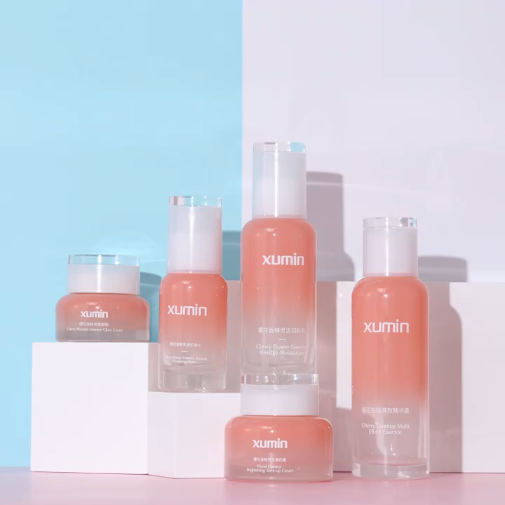 OEM Empty Cosmetic Packaging Glass Bottle Set 30g 50g 40ml 100ml 120ml Glass Bottle Face Cream Serum Lotion Jar Container