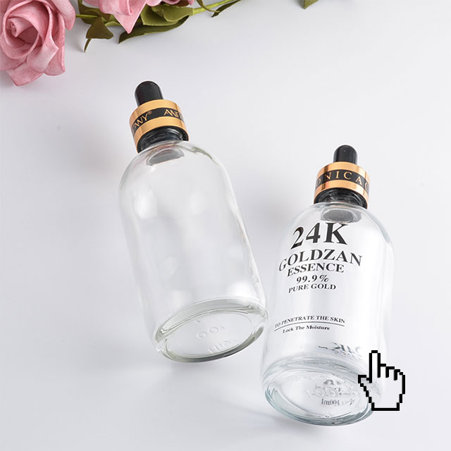 OEM Factory 24K Gold Dropper Empty Glass Bottle For Essential Oil